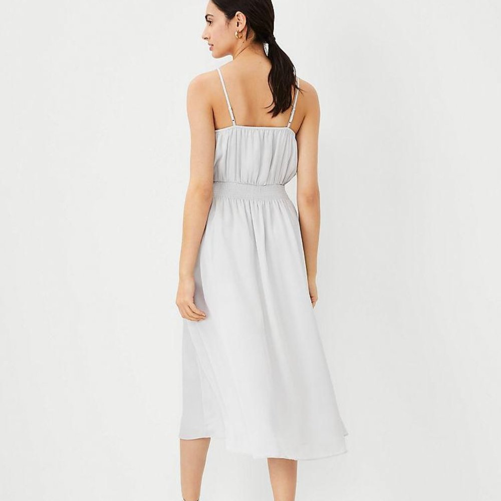 New Ann Taylor Smocked Waist Flare Dress - Picture 3 of 4